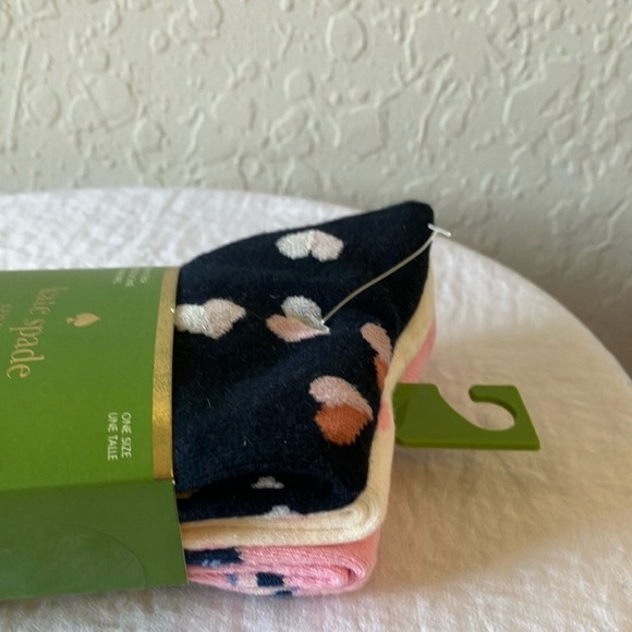 Kate Spade: Black & Pink Heart Patterned Socks - Picture 7 of 15